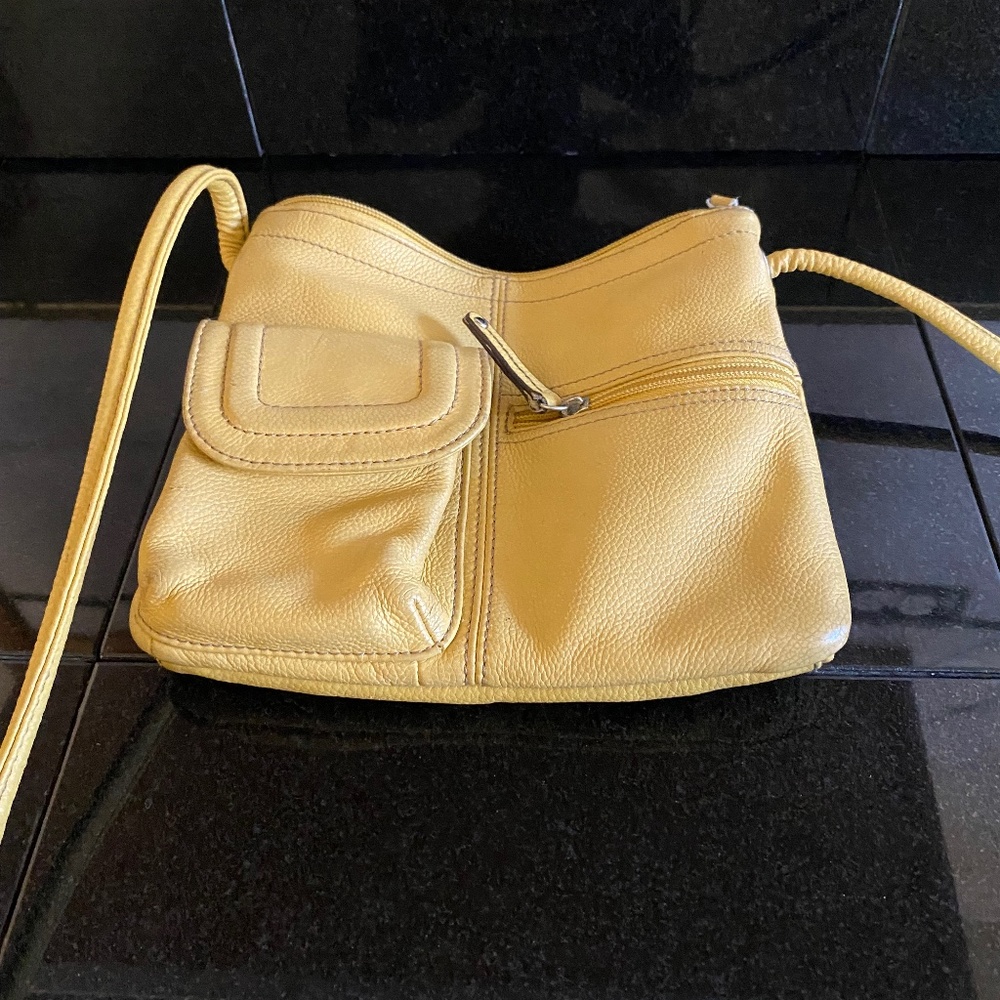 Tignanello YELLOW leather crossbody bag